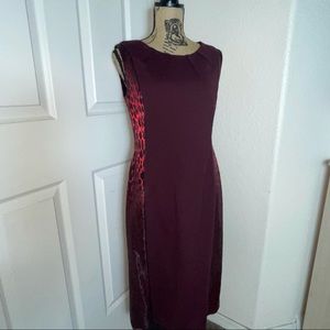 Anne Klein Burgundy Midi Dress
